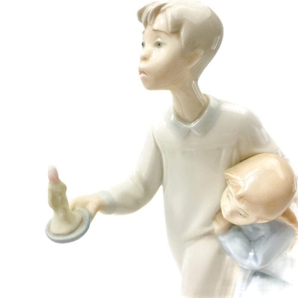 Protective Big Brother with Candle Night Watchman Vintage Lladro Salvador Furio